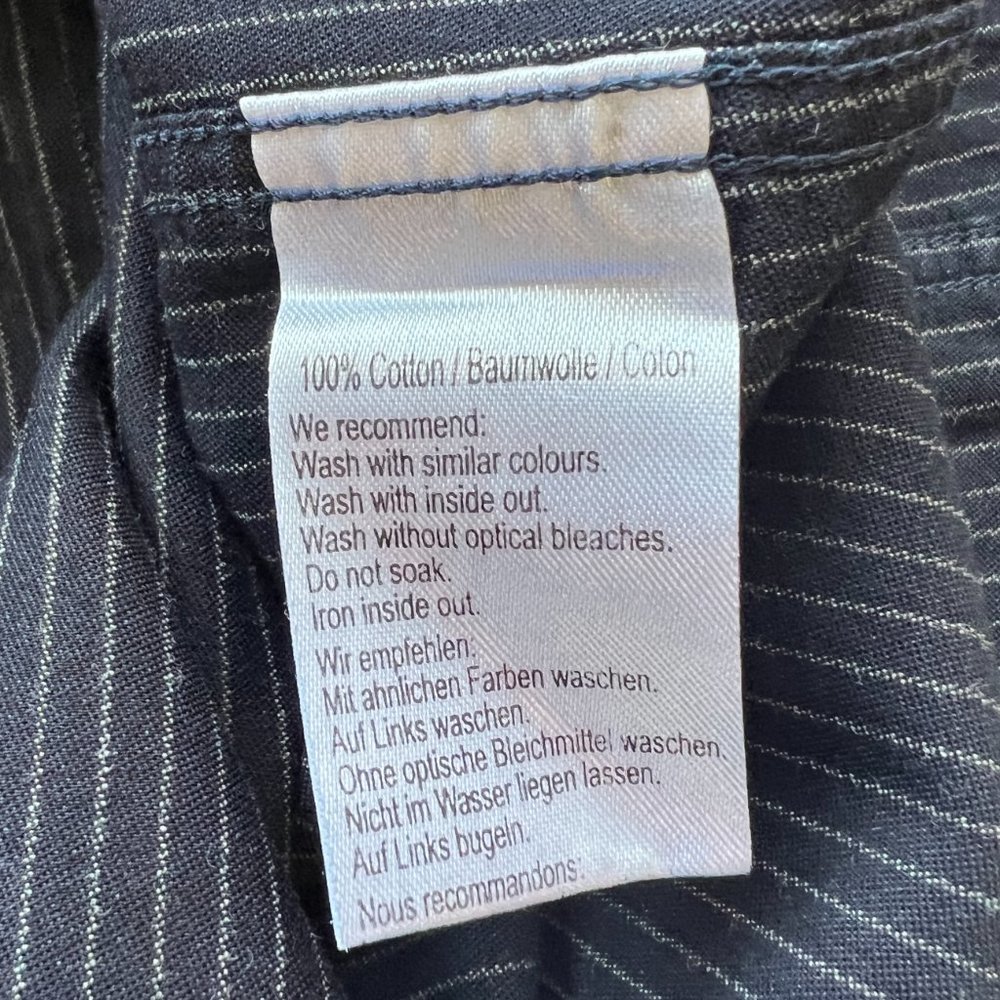 Sand Copenhagen "SPO" Blue Pinstriped Button-Up Dress Shirt - Men's 18" / 46 - Picture 8 of 9